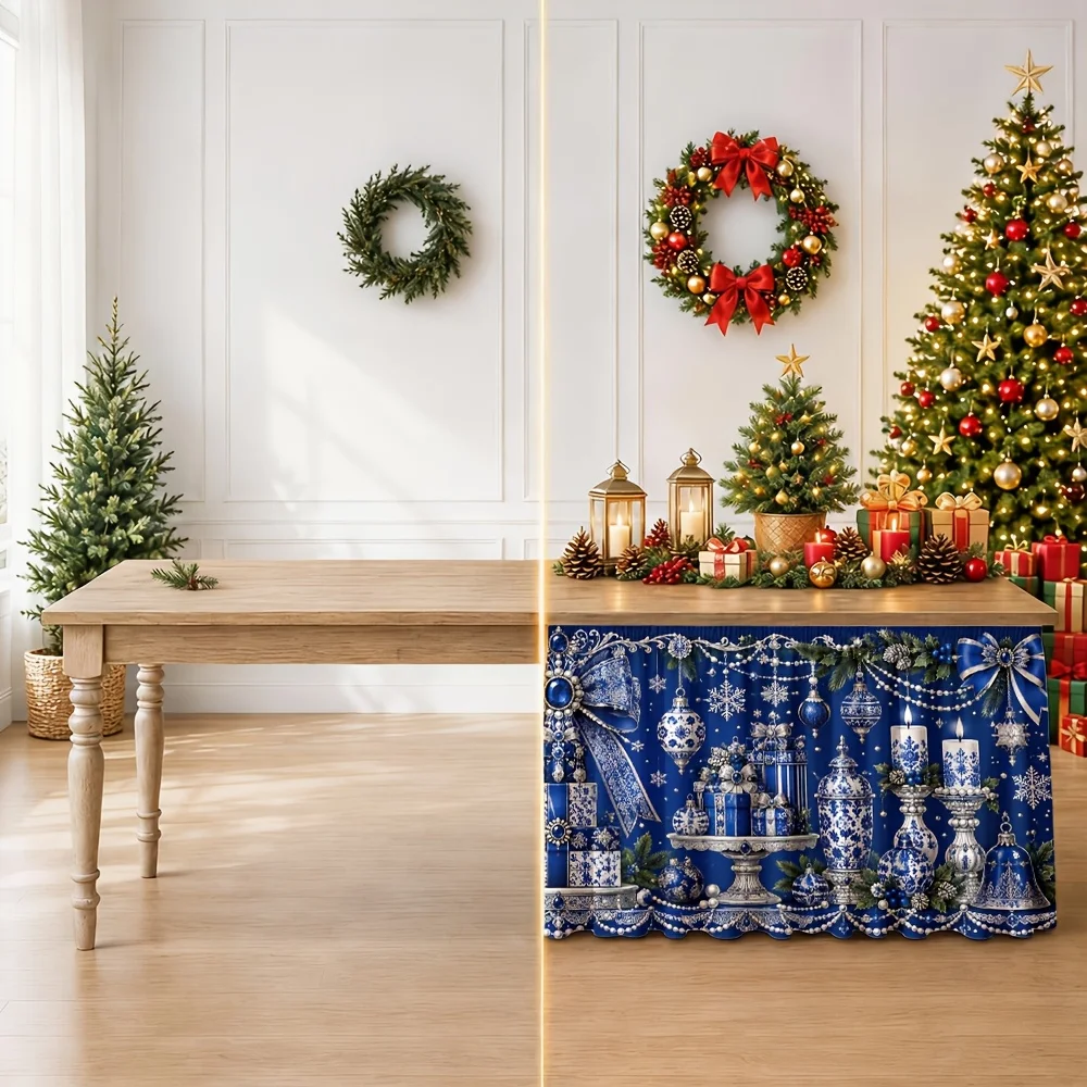 Table skirt / tablecloth table skirt 1 piece Royal blue Christmas dinner party wedding banquet