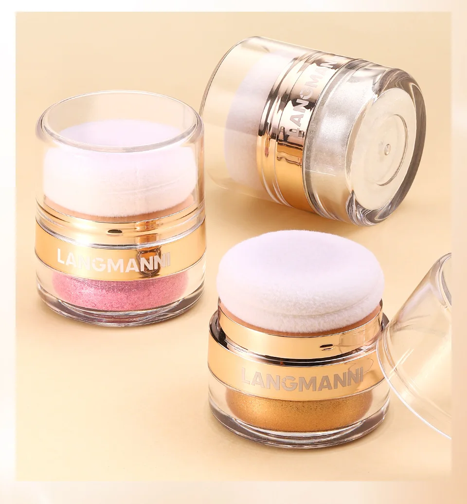 LANGMANNI maquillaje diamante brillo resaltador cuerpo brillo resaltador en polvo maquillaje brillo polvo para cara cuerpo Base maquillaje
