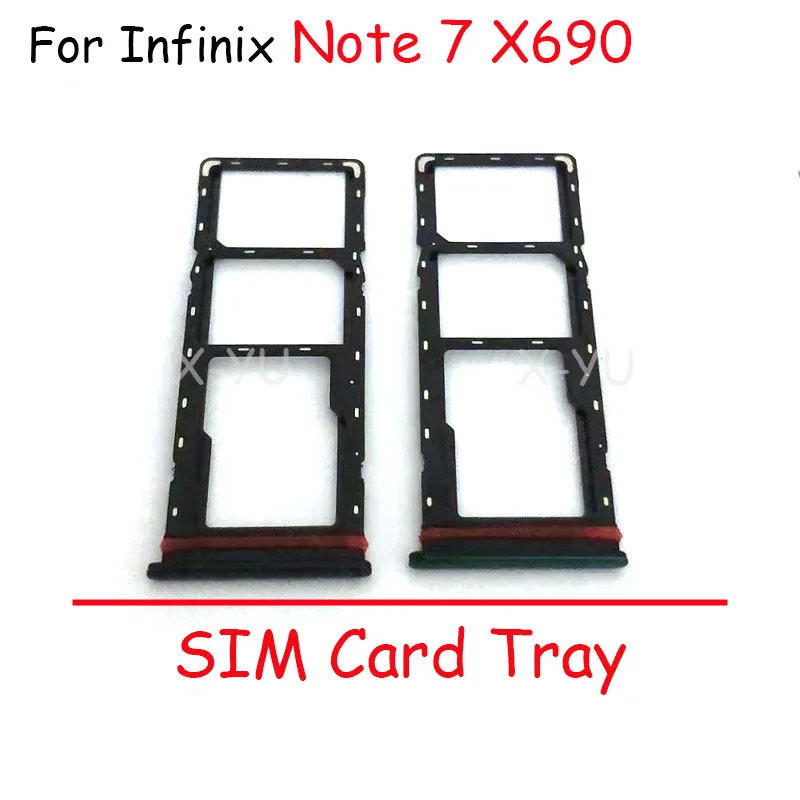 For Infinix Note 7 X690 X690B / Note 7 Lite X656 Sim Card Tray Reader Holder SD Slot Adapter Repair Parts