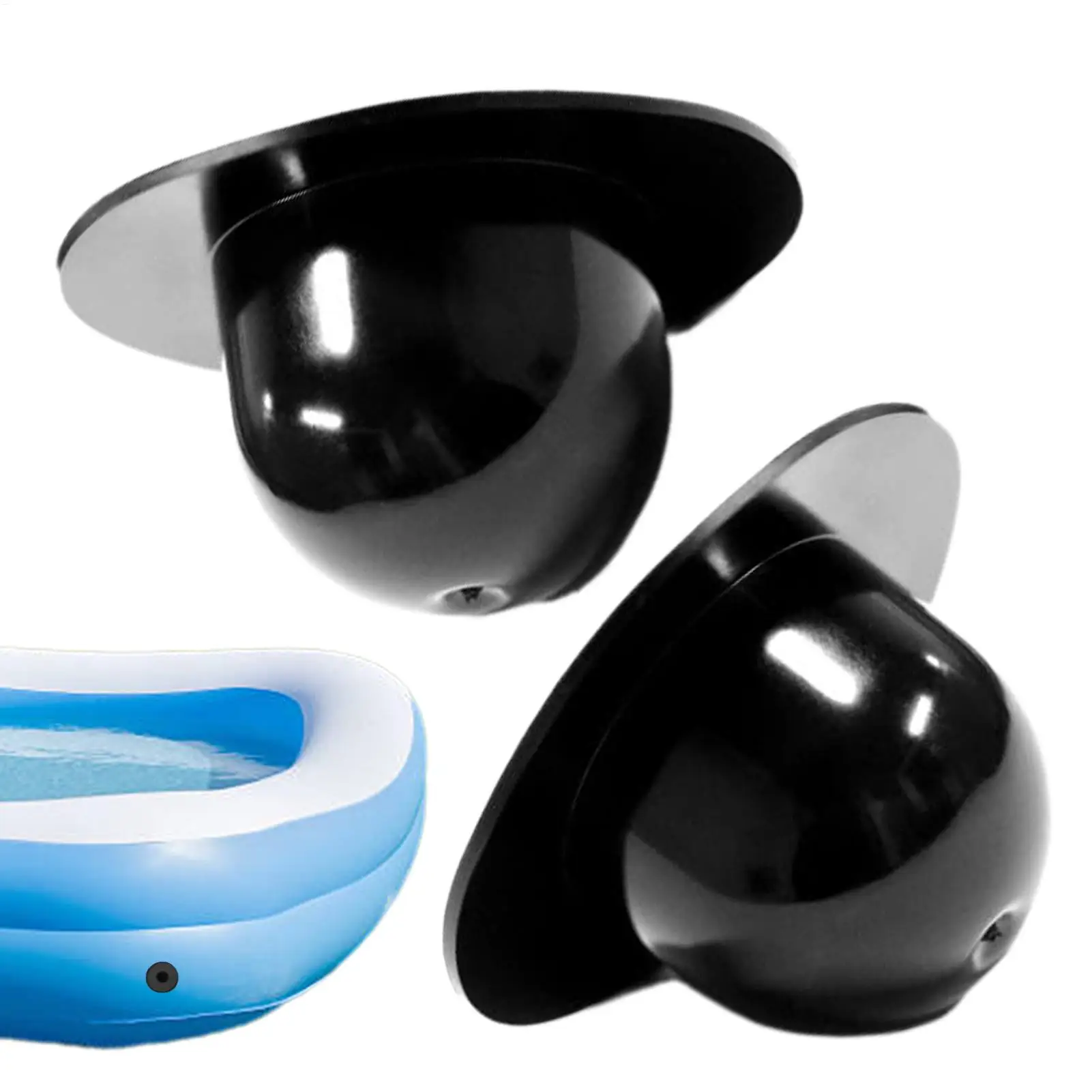 2PCS PVC Swimming Pool Drain Plug Pump Strainer Hole Plug Water Stopper Durable Thickened Pool WallPlug Black