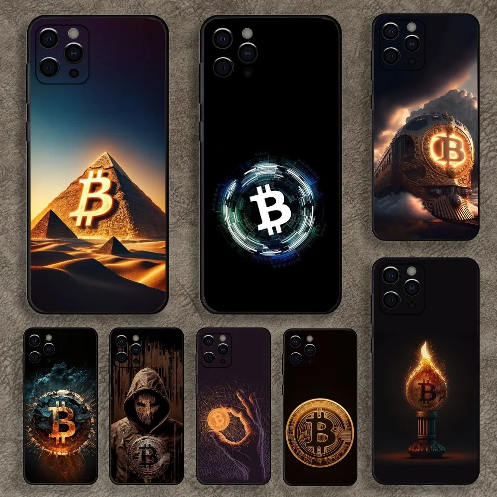 Accept B-Bitcoin Phone Case For Apple iPhone 15,14,13,12,11,Pro,X,XS,Max,XR,Plus,Mini Soft Black Cover