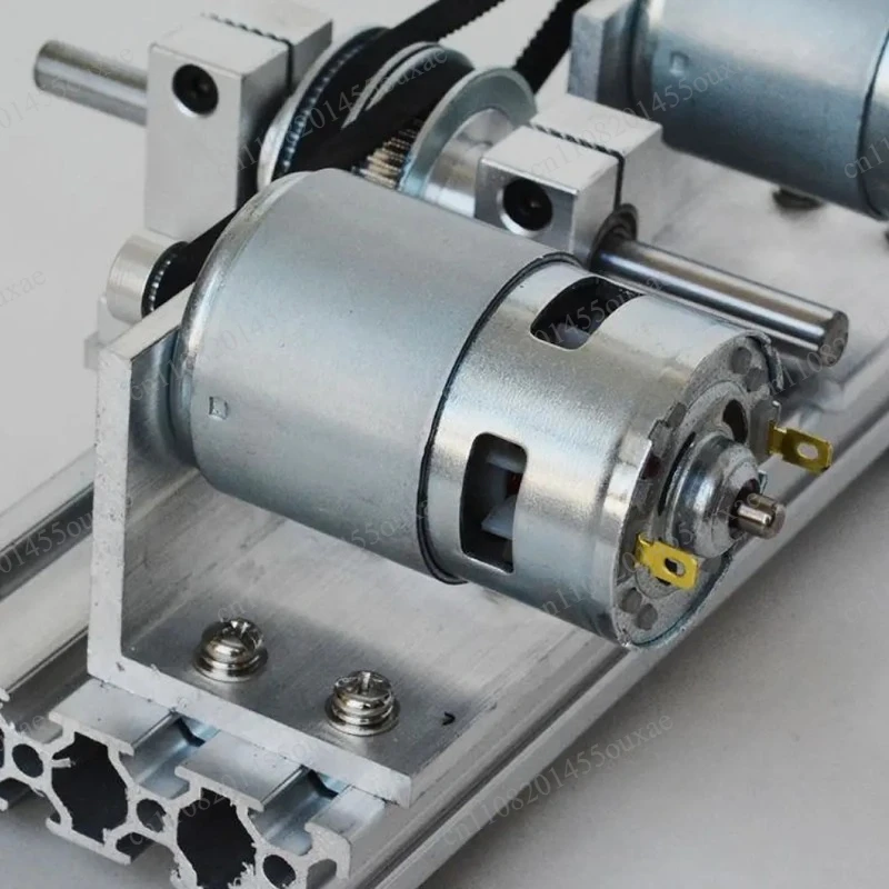 12V 24V Dual Spindle DC Motor Set 775/795/895 Type Timing Belt Pulley 60 80 Teeth Transmission Kit