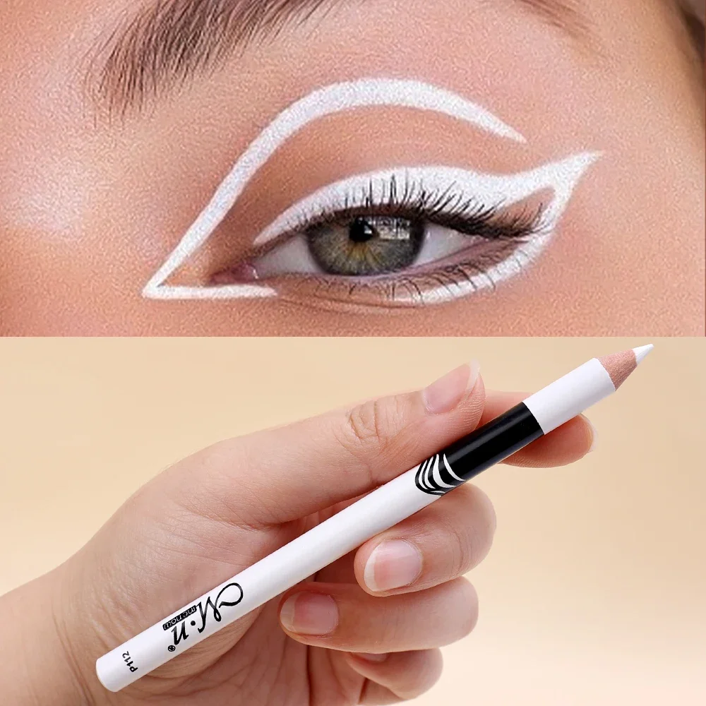 Biały Eyeliner ołówek wodoodporny szybkoschnący gładki matowy Eyeliner długopis trwały rozjaśnienie leżącego jedwabnika oczy przybory do makijażu