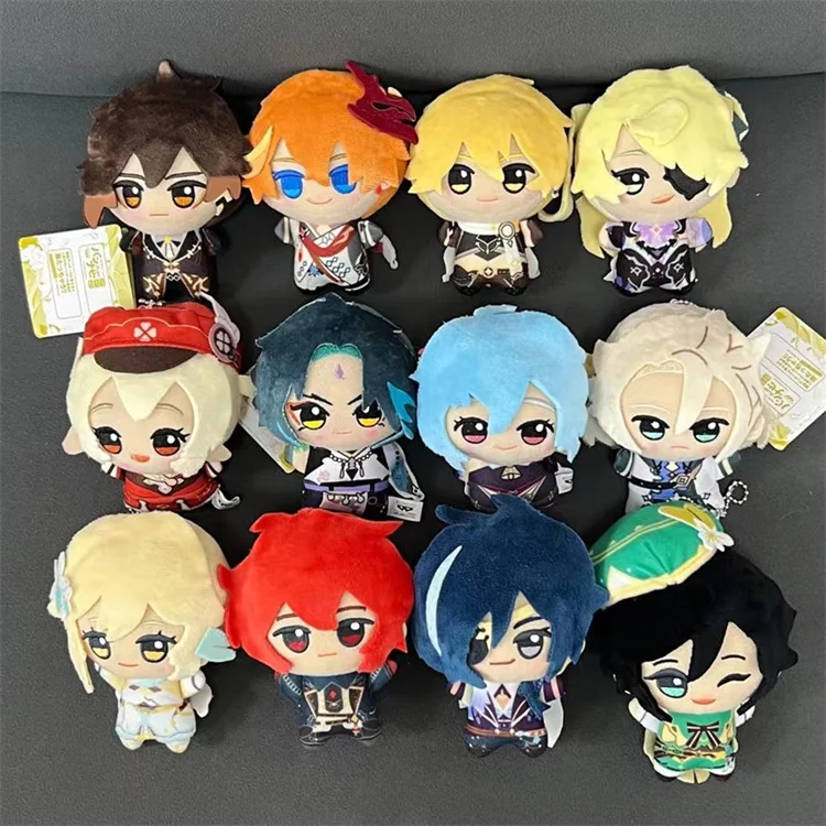 Authentic Anime Plush Characters new Genshin impact Tartaglia Zhongli Fischl Aether Diluc Plush Action Figure Model Toys