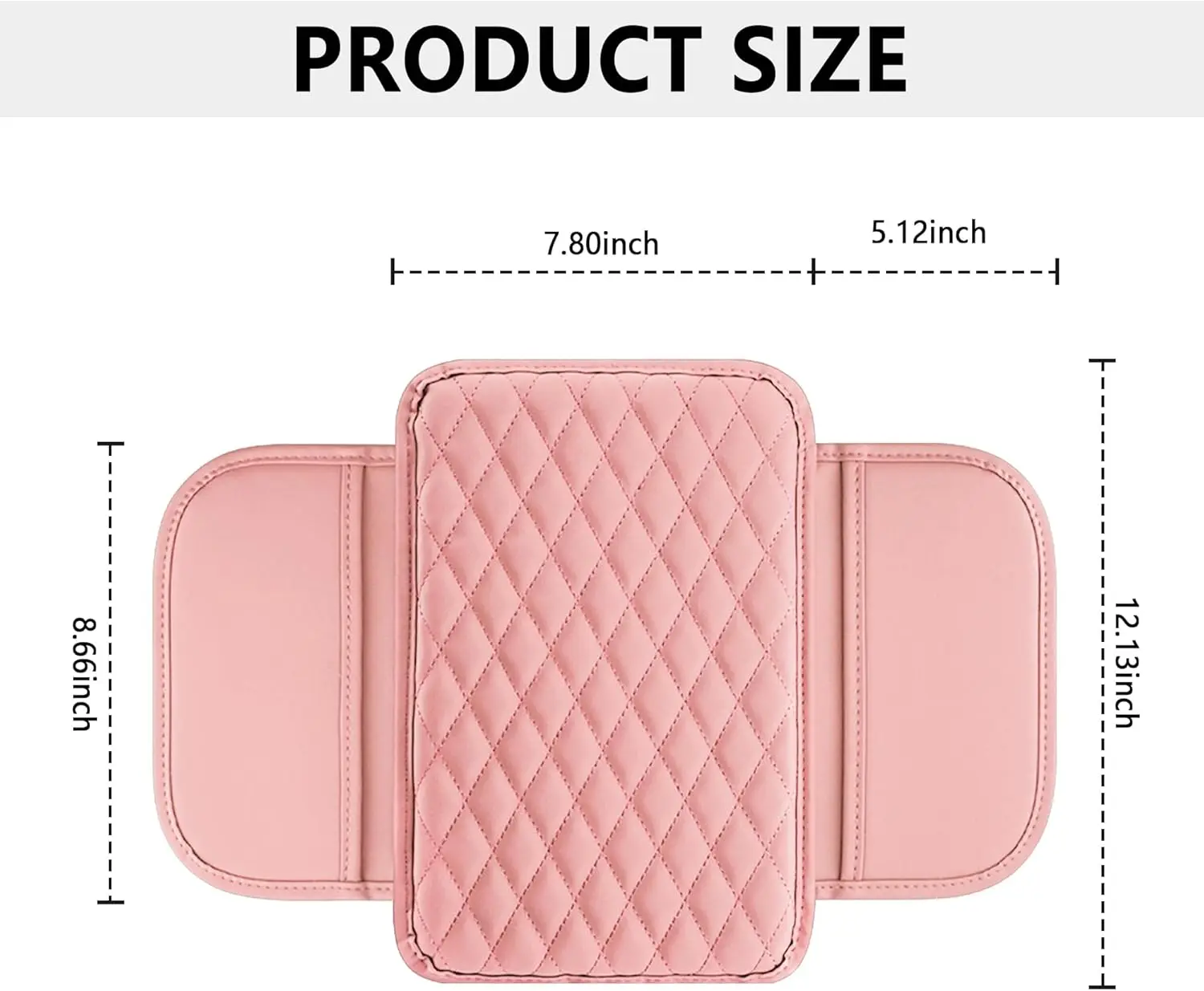 Upgraded Microfiber Leather Car Console Cover Armrest Cushion with 2 Storage Pockets Universal Fit for Most Vehicles Interior