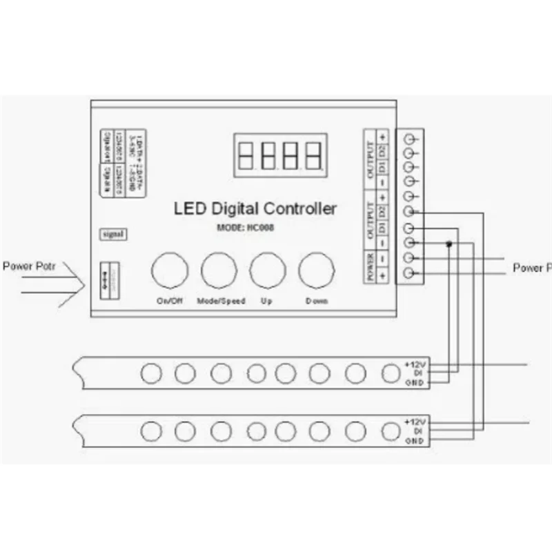HC008 Programmable LED Controller 133 Effect Mode RF Control 2048 LED Pixel For WS2811 WS2812 RGB LED Strip Light Tape-N34R