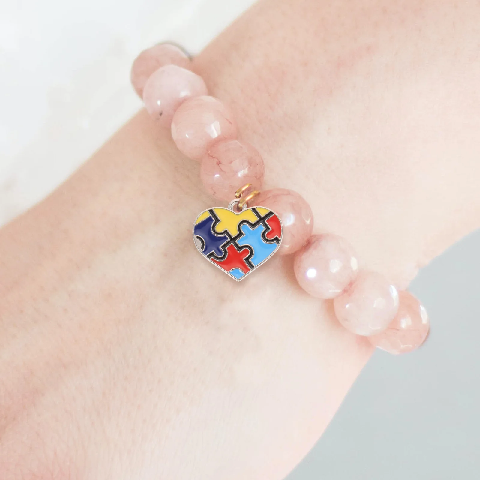 

8pcs Autism Awareness Keychain Alloy Charms Decorative Pendants Puzzle Pieces Bracelet Making Jewelry Crafts Gifts