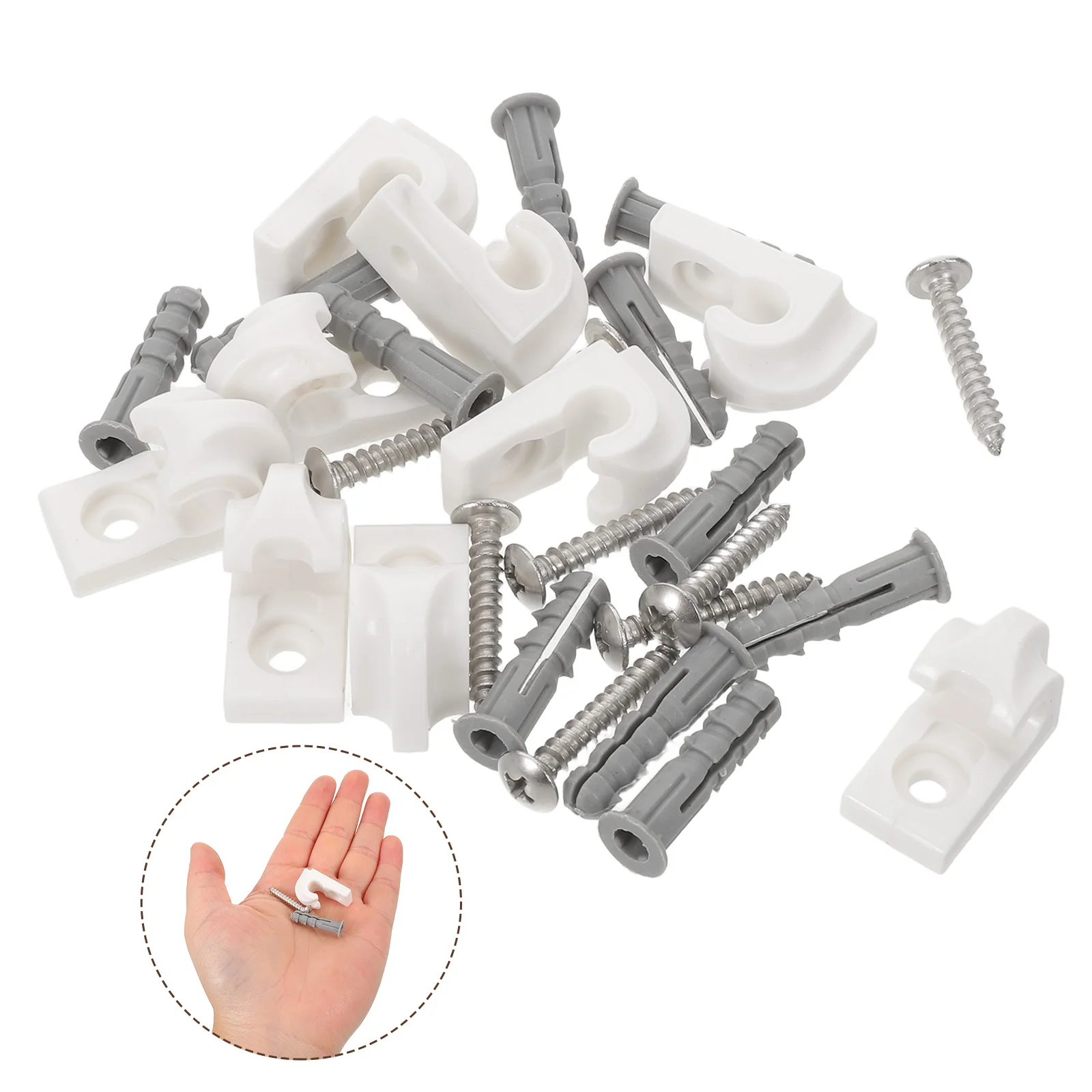 

15pcs String Light Clips Outdoor Plastic Mounting Hooks For Fence Deck Wall Siding Brick Gutter Roof Festoon Christmas Lights