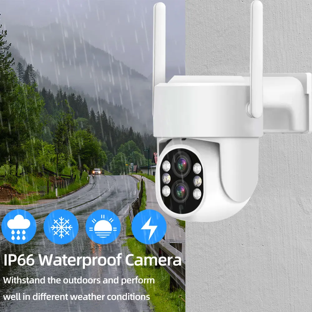 Imagem -06 - Câmera ip Ptz com Lente Dupla Wifi Exterior Velocidade Dome Audio Segurança Câmera de Vigilância 4k 4mp 4mp hd Zoom de 10x Segurança Eseecloud