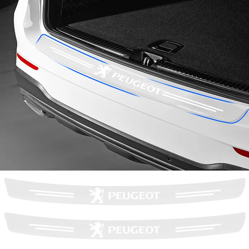 Car Rear Bumper Trunk Load Edge Protector Guard Trim Transparent Caps for Peugeot 307 308 207 407 3008 208 508 2008 5008 4007