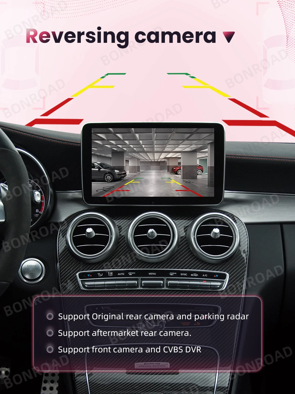 BONROAD Kabelloses CarPlay Android Auto Upgrade-Modul für Mercedes Benz C GLC W205 A CLA GLA B E GLE CLS NTG4.5 NTG 5.0 mit Airplay und Mirrorlink – Detail 8