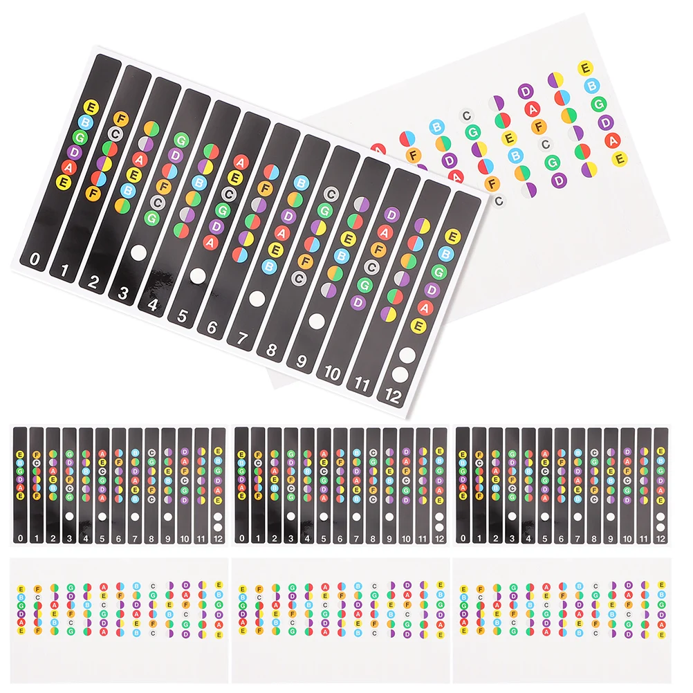 8 Pcs Fingerboard Stickers Guitar Parts Accessories for Travel Acoustic Case Fretboard Notes Electric on Poster