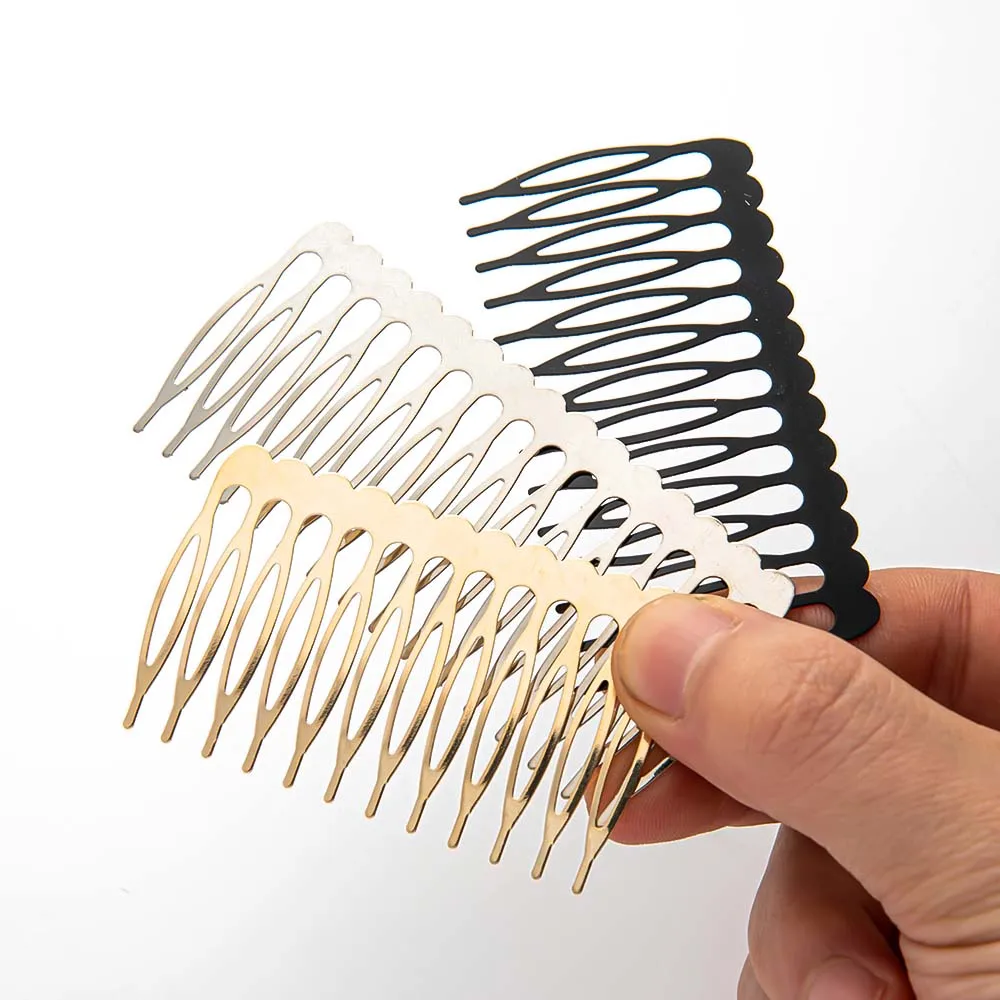 10pcs Hair Side Combs Clip Metal Wire for DIY Wedding Bridal Veil Women Girls Decorative Bun Holder Jewelry Making Accessories