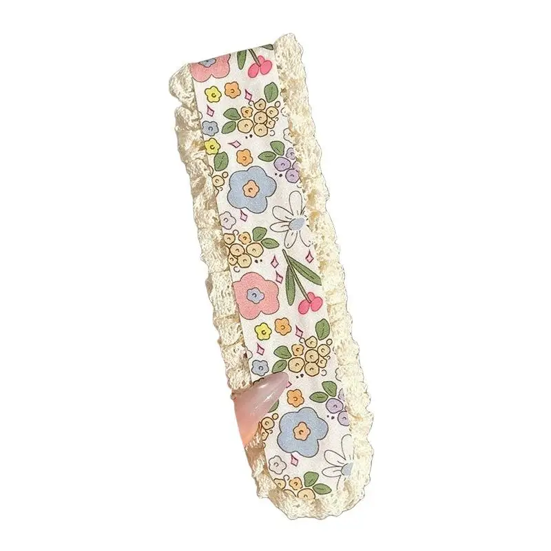 1 Stück Sommer Süßes Mädchen Magisches Haarband mit Aufdruck, Haarsticker, Kopfschmuck, Süßes Blumenmuster, Gestrickter Pony-Sticker, Haarband – Detail 8