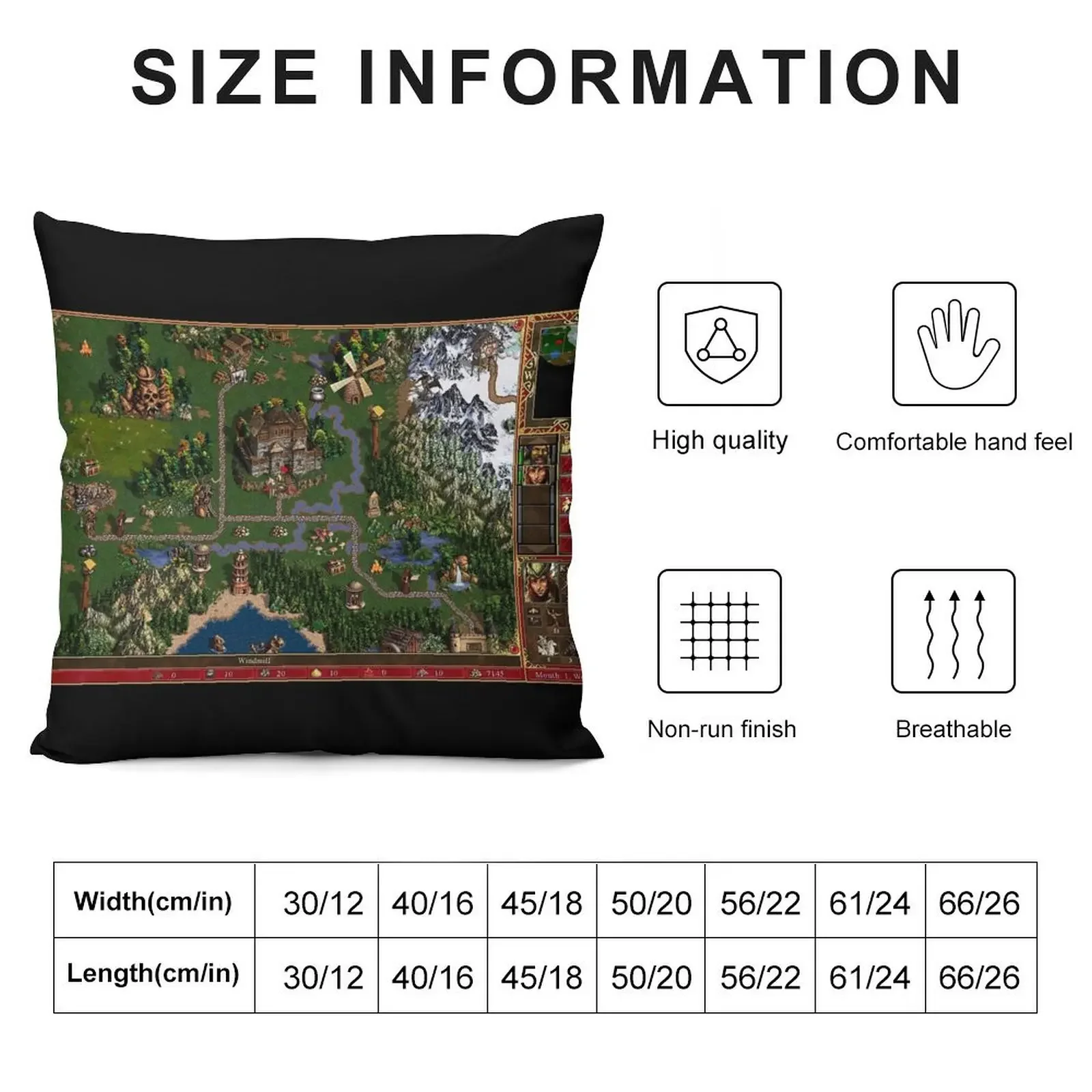 Heroes of Might & Magic III Throw Pillow Cushion Cover Luxury Cushions For Sofa Marble Cushion Cover pillow