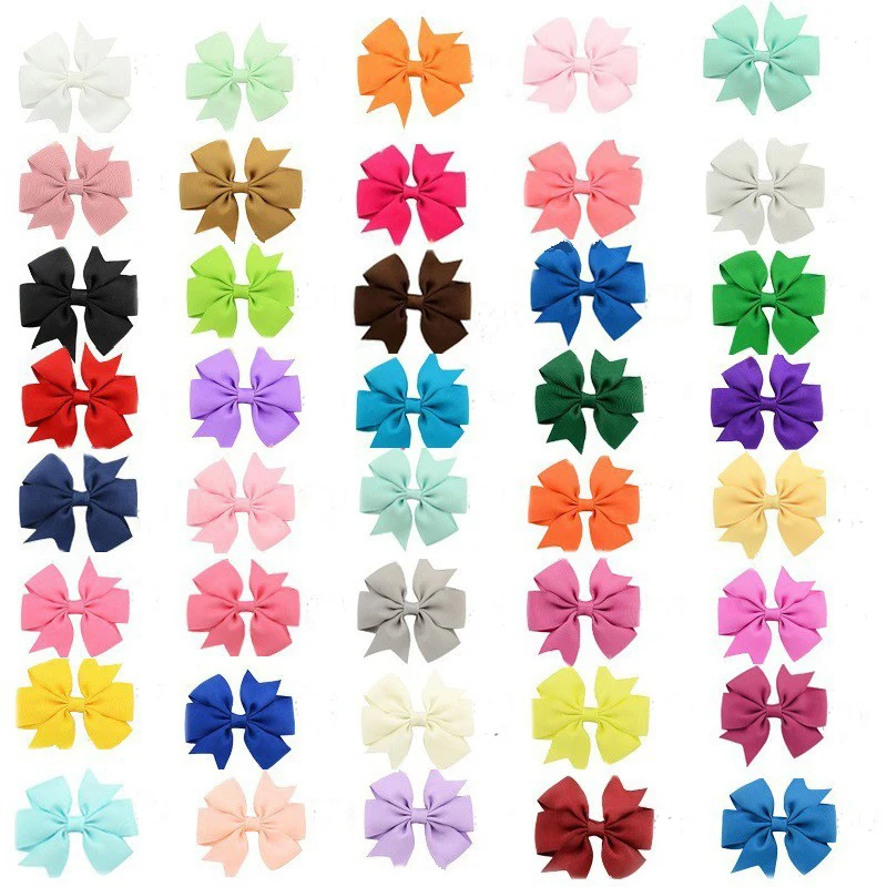 

40pcs Solid Color Ribbon Baby Bows Hair Clips for Baby Girls Handmade Bowknot Hairpin Barrettes Kids Hair Accessories