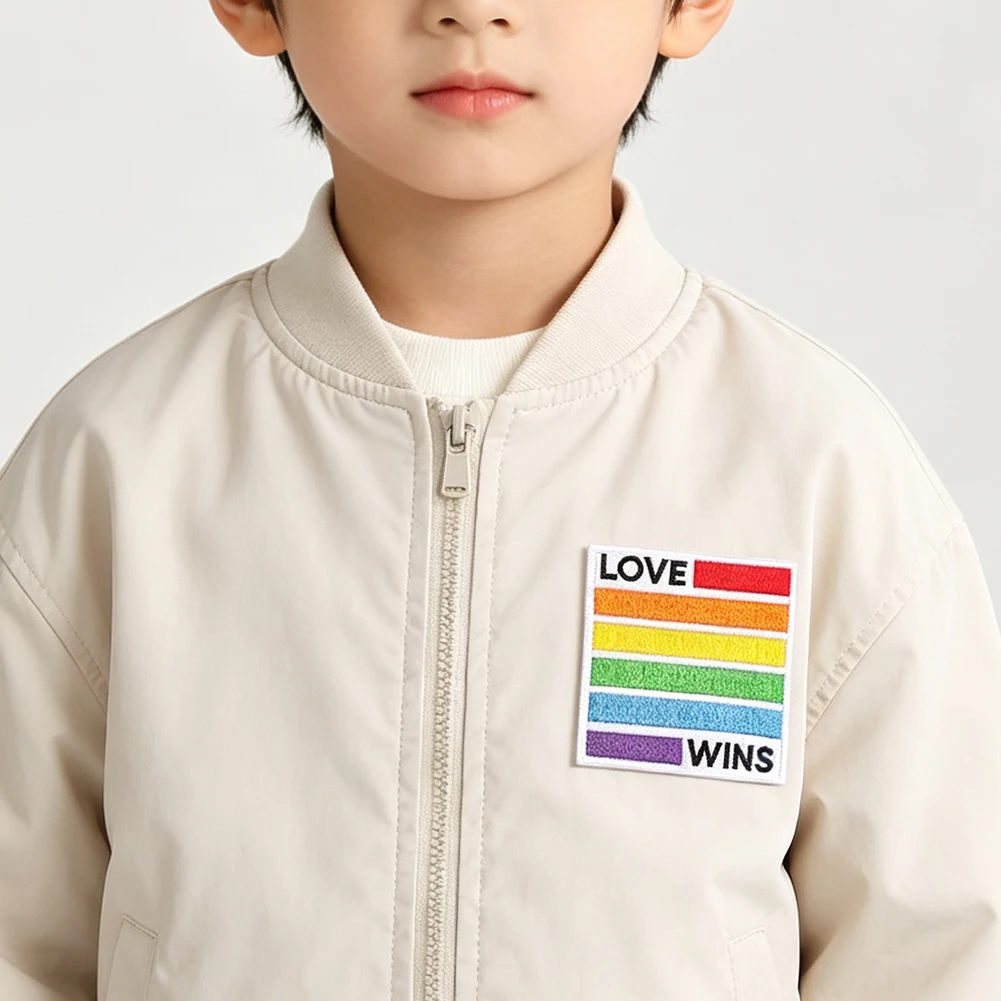 Rainbow Love Wins Embroidered Patch Iron On Gay Pride Peace Badge For Jacket Bag LGBTQ Activist Gift