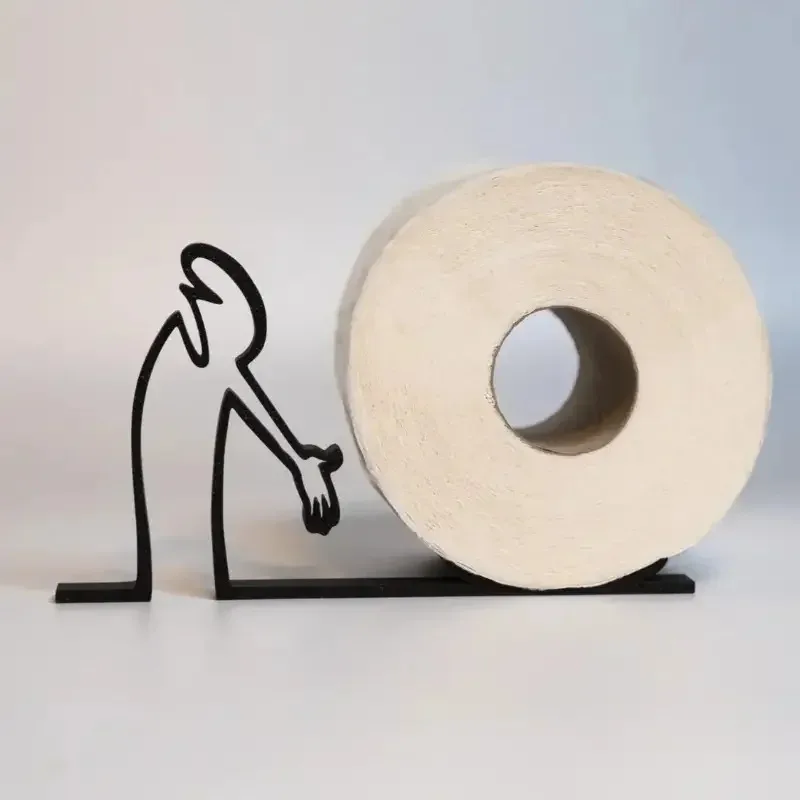 Minimalist and Practical Roll Paper Holder 3D Printing Decoration, Elegant Toilet Paper Holder, Funny and Humorous Tissue Holder image 2