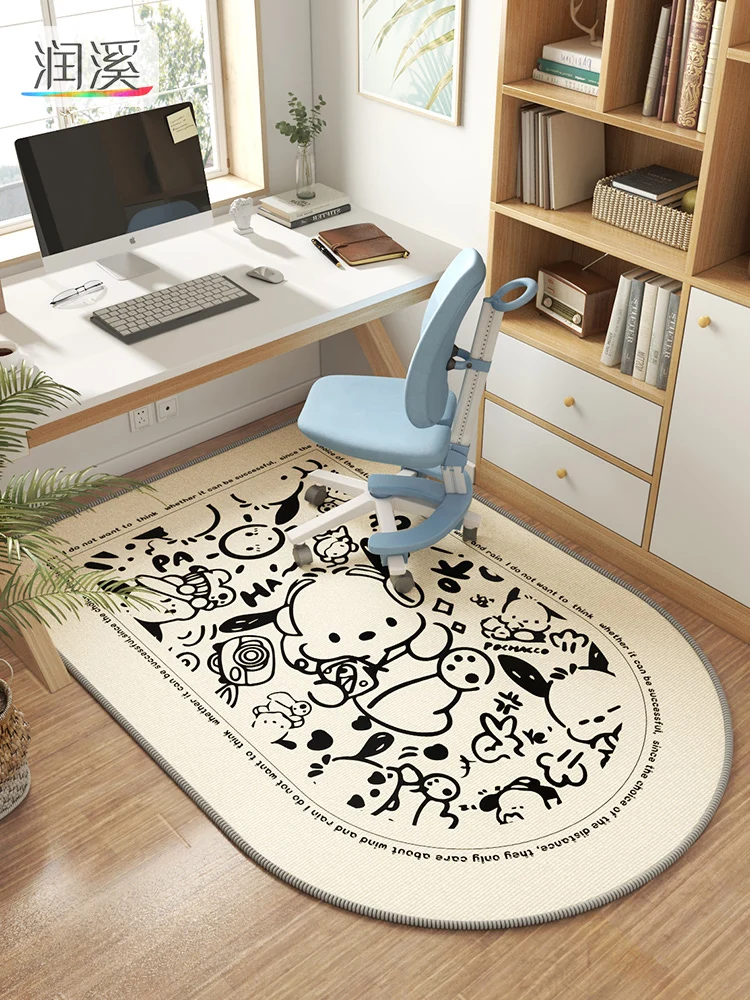 

VIKAMA Children's Study Rug Reading Area Desk Writing Desk Computer Chair Swivel Chair Floor Mat Protective Mat Home Decor