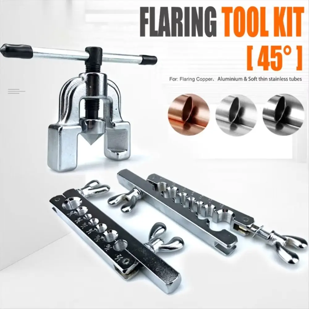 

Metric/Inch Copper Tube Expander Silver 45 Degree Tubing Pipe Expander Pipe Flaring Tool Multifunction Manual Reamer