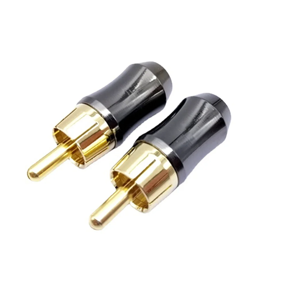 Musical Sound 2/8/24 Pieces RCA Plug Connectors Coaxial Cable Audio Adapter Gold Plated Hi-Fi Audio RCA Lotus Wire Connector