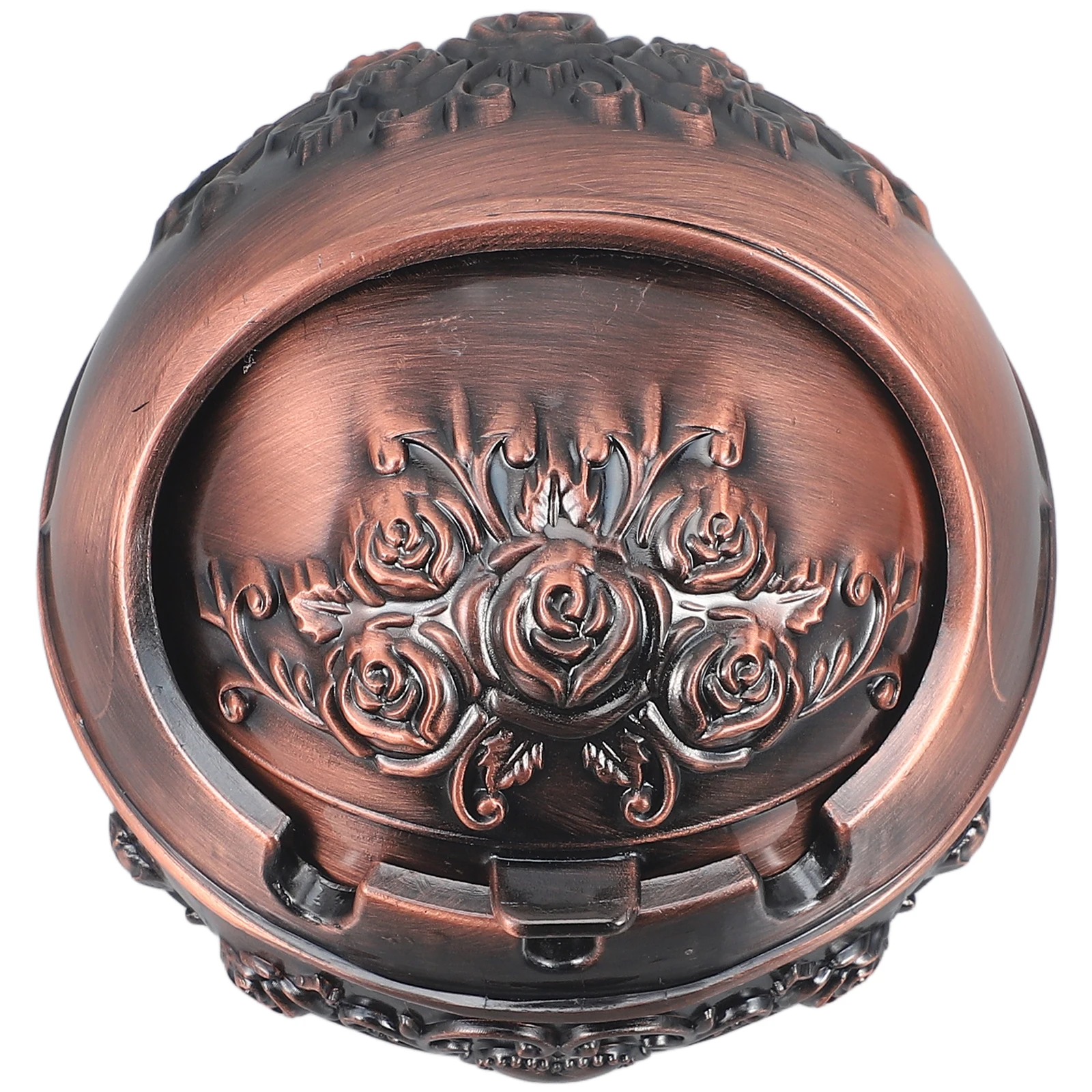 

Retro Ashtray Vintage Zinc Alloy Container Large Capacity Office Decor Windproof Cover Indoor Outdoor