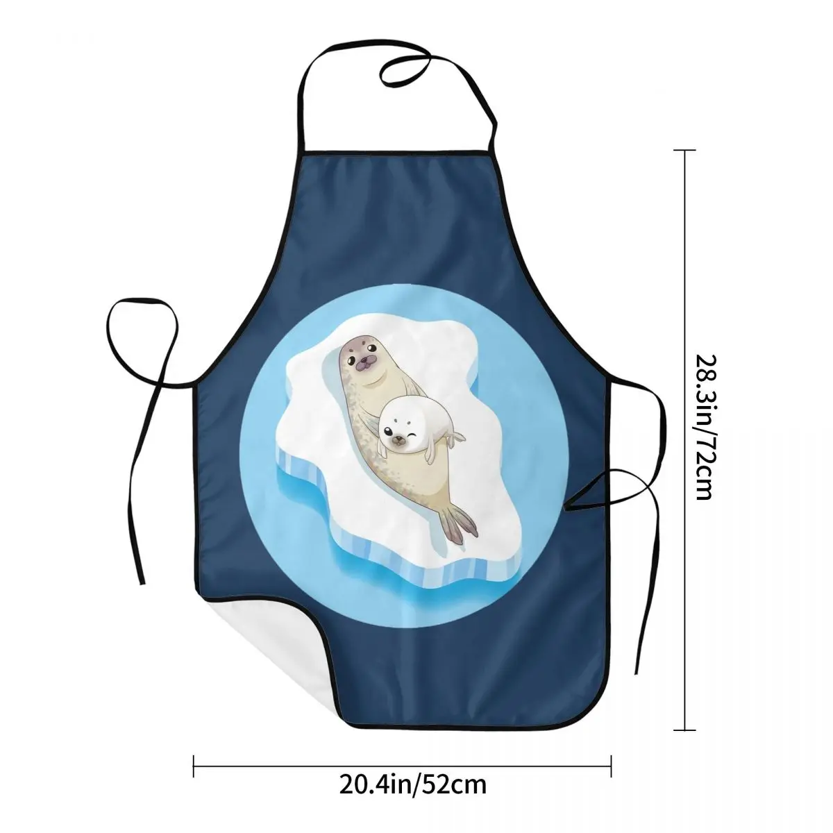 Cute Seals Family Cartoon Character Design. Aprons Chef Cooking Tablier Kitchen Cleaning Pinafore for Women Men