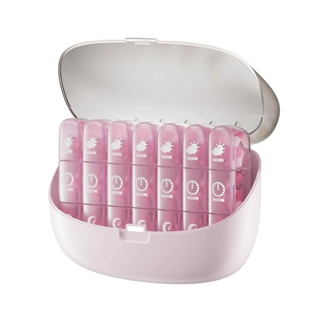 21 Compartments Pill Box Clear Marked 7 Days Divided Travel Pill Container Light-proof Multi-functional Pill Dispenser Morning