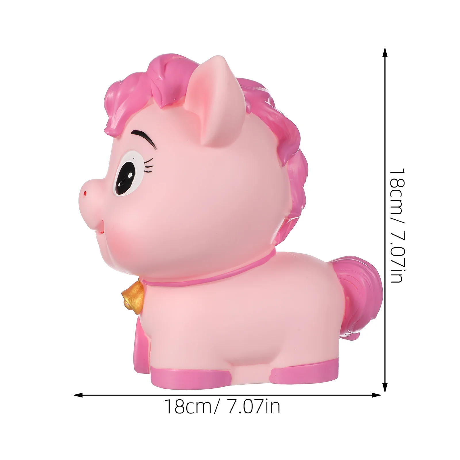 صندوق عملات معدنية غير قابل للكسر على شكل حصان، صندوق توفير المال على شكل حيوان لطيف، هدية عيد ميلاد، ديكور وردي، زينة حصان #3