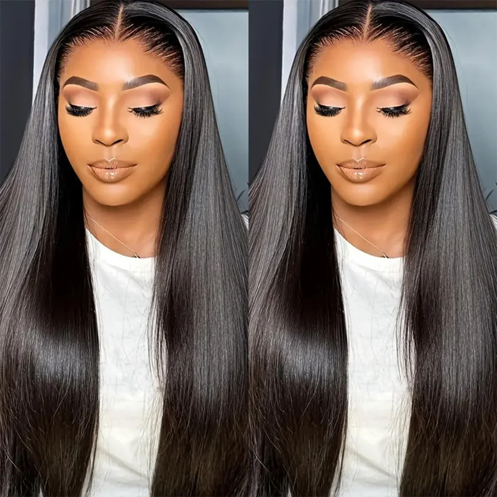 

30 36 Inch 200% Density Straight Wig 13x6 Pre-Plucked HD Transparent Lace Frontal Wig Brazilian Human Hair Wig For Women Natural