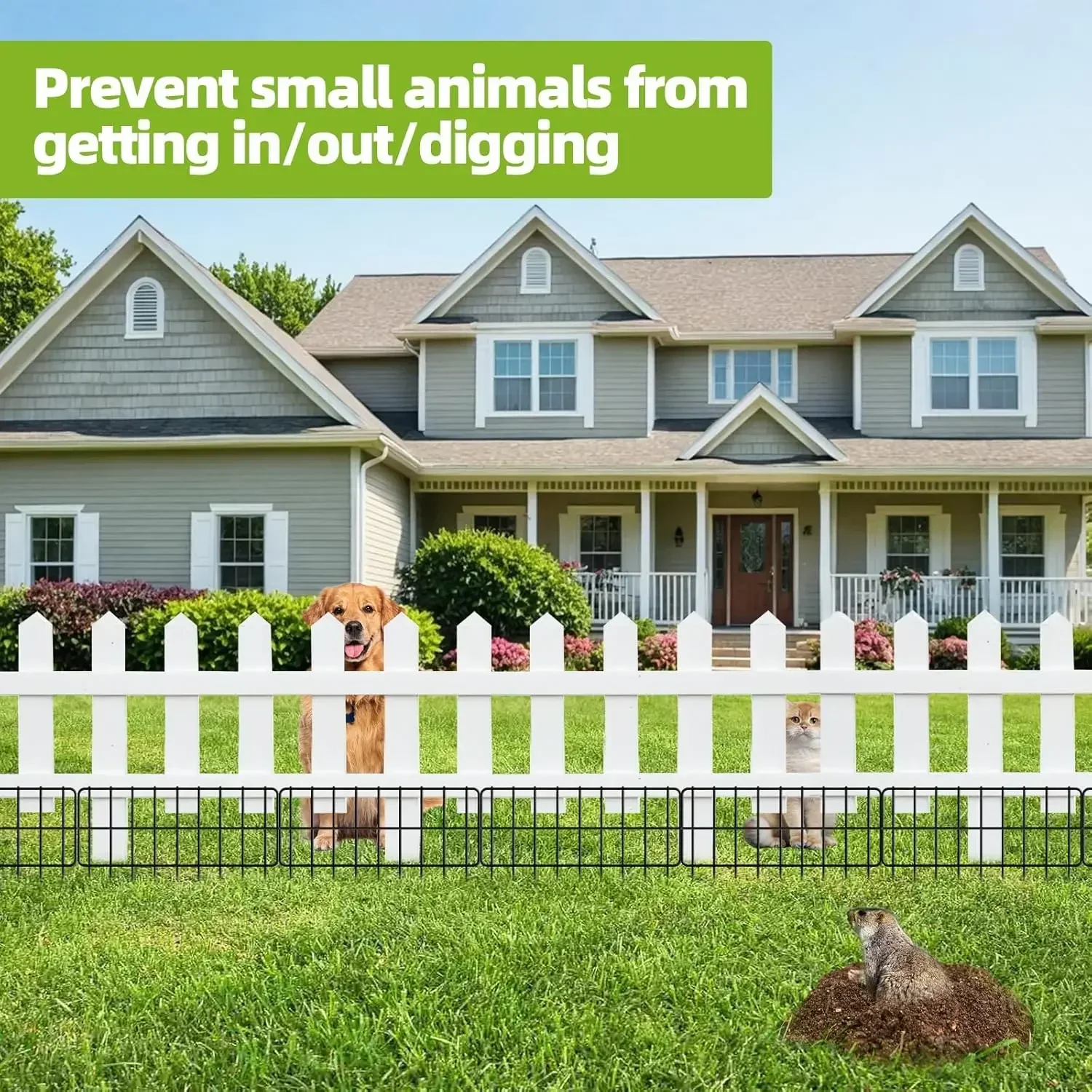 

XMSJ-Sale, 30 панелей, заборонок без раскопок, ограждение с барьером для животных, 13 дюймов (В) x 30 футов (Д) барьера для дна, ограждение для кроликов для сада