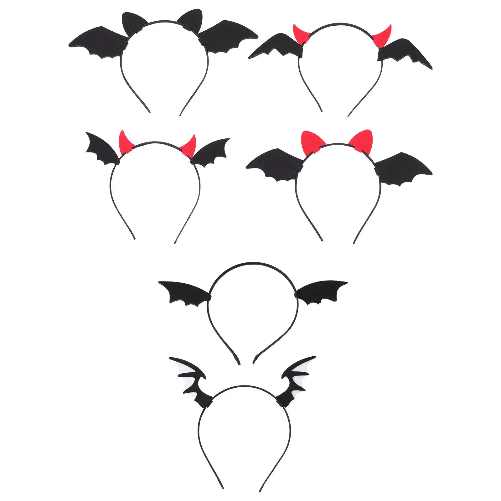 

6Pcs Halloween Devil Wing Hairbands Durable Creative Hair Hoops Festival Party Costume Props Halloween Hairbands