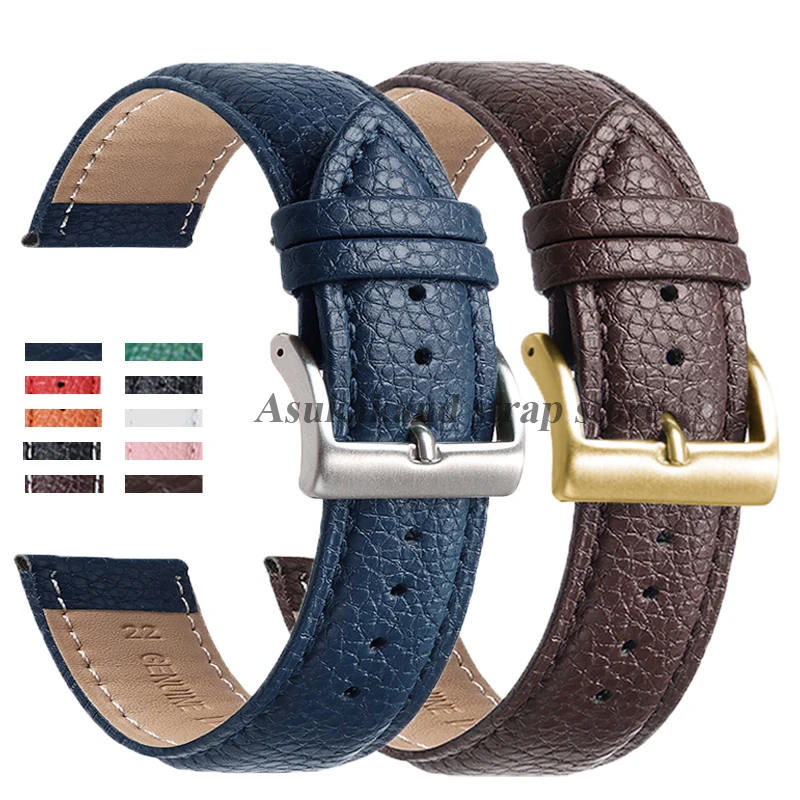 Genuine Calfskin Watch Bands 18mm 20mm 22mm Watch Strap Universal for Men Women Handmade Stitching Soft Leather Wrist Watchband