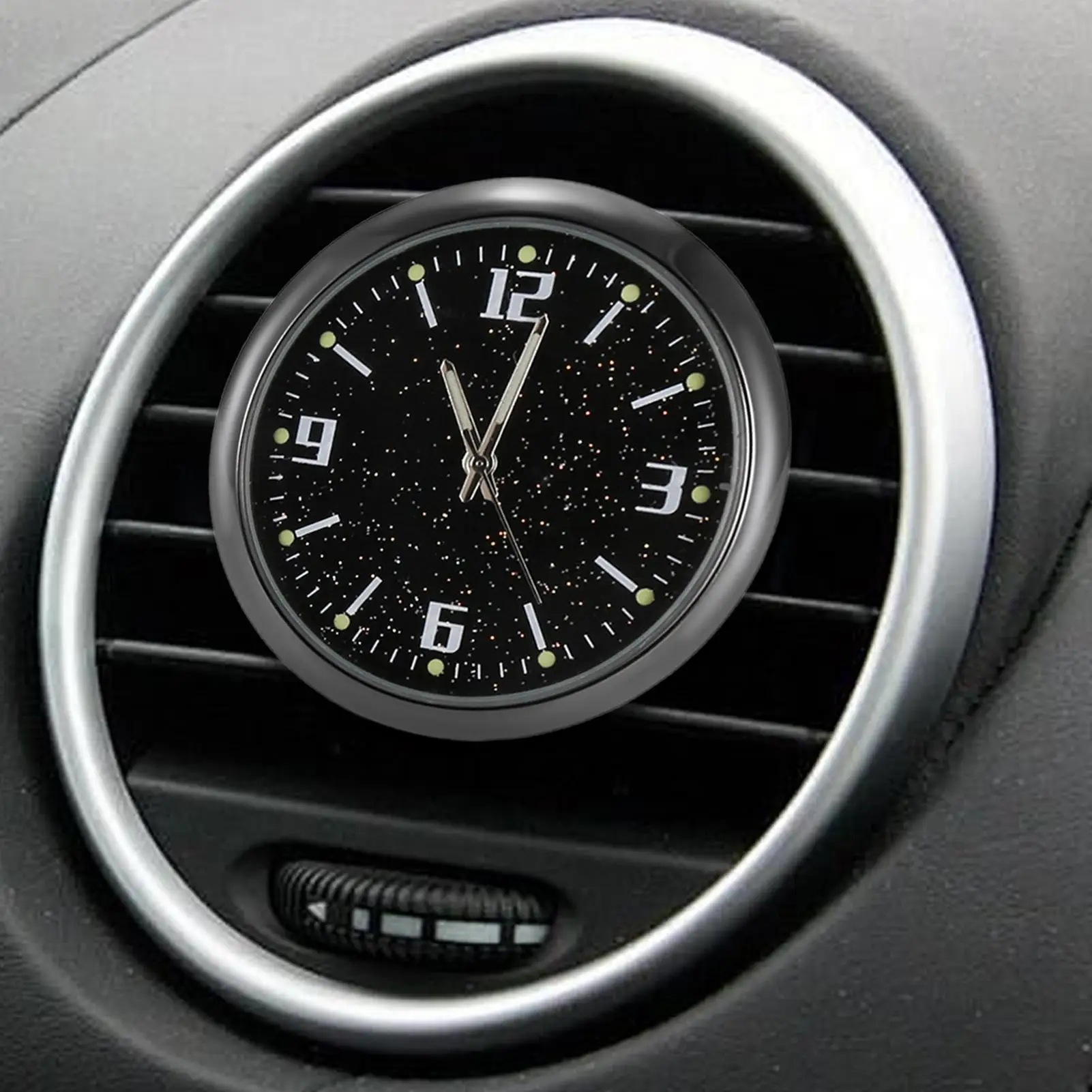 Luminous Car Clock Stick on Quartz Watch Automotive Interior Digital Watch Portable Tiny Dash Digital Clock for Travel Driving