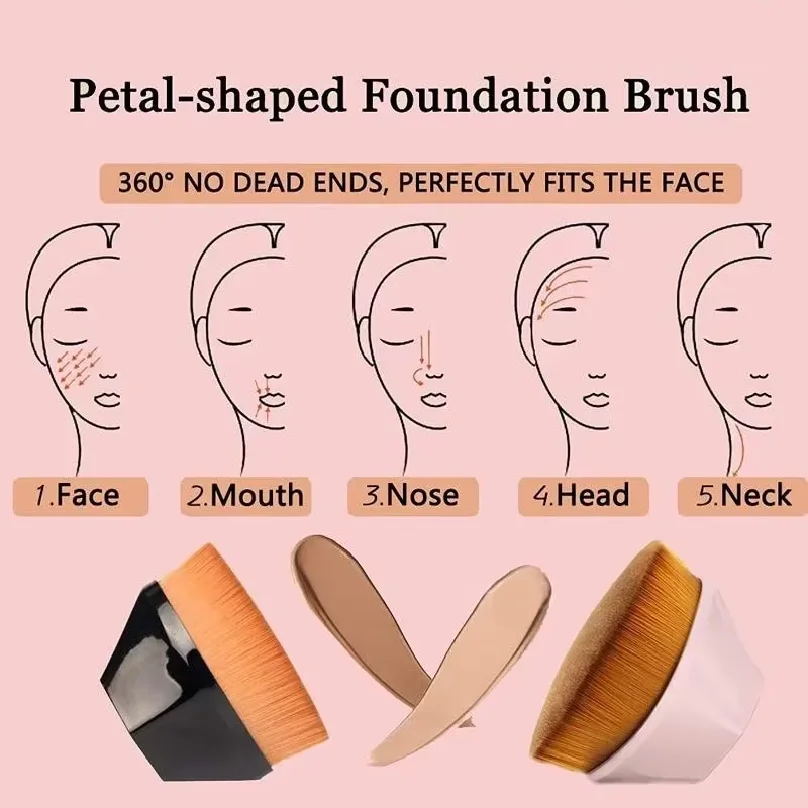 Flat Top High Density Kabuki Makeup Brush for Flawless Powder Liquid Cream Application Smooth Blending