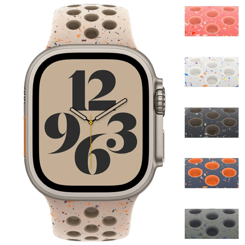 

Силиконовый ремешок для Apple Watch Band Ultra2 49 мм Series 9 8 7 41 мм 45 мм 38 мм 42 мм Спортивный браслет iWatch 7 6 SE 5 4 3 44 мм 40 мм