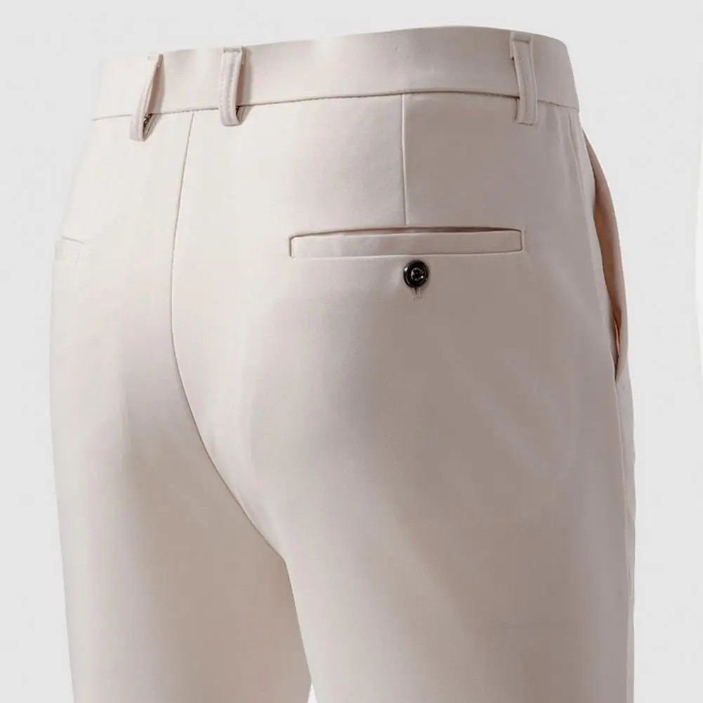 Pantalon Elegante Slim-Fit Herenbroek Met Ritssluiting Voor Formele Zakelijke Kantoorkleding, Stijlvol Voor Dating