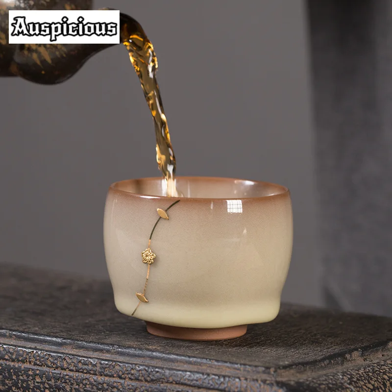 95ml Creative Longquan Celadon Teacup Handmade Lard Frozen Master Cup Handamde Saw Nail Tea Bowl Chazhan Kung Fu Teaware Gifts