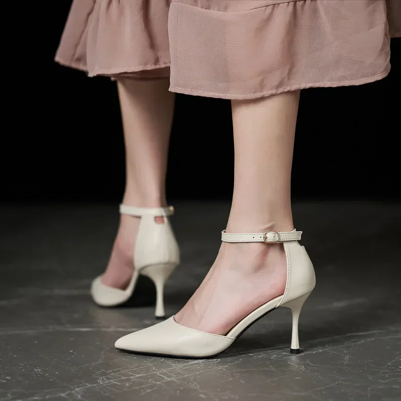 

31-43 Черные сандалии Женские туфли небольшого размера на высоком каблуке 313233 Женская летняя обувь из мягкой искусственной кожи