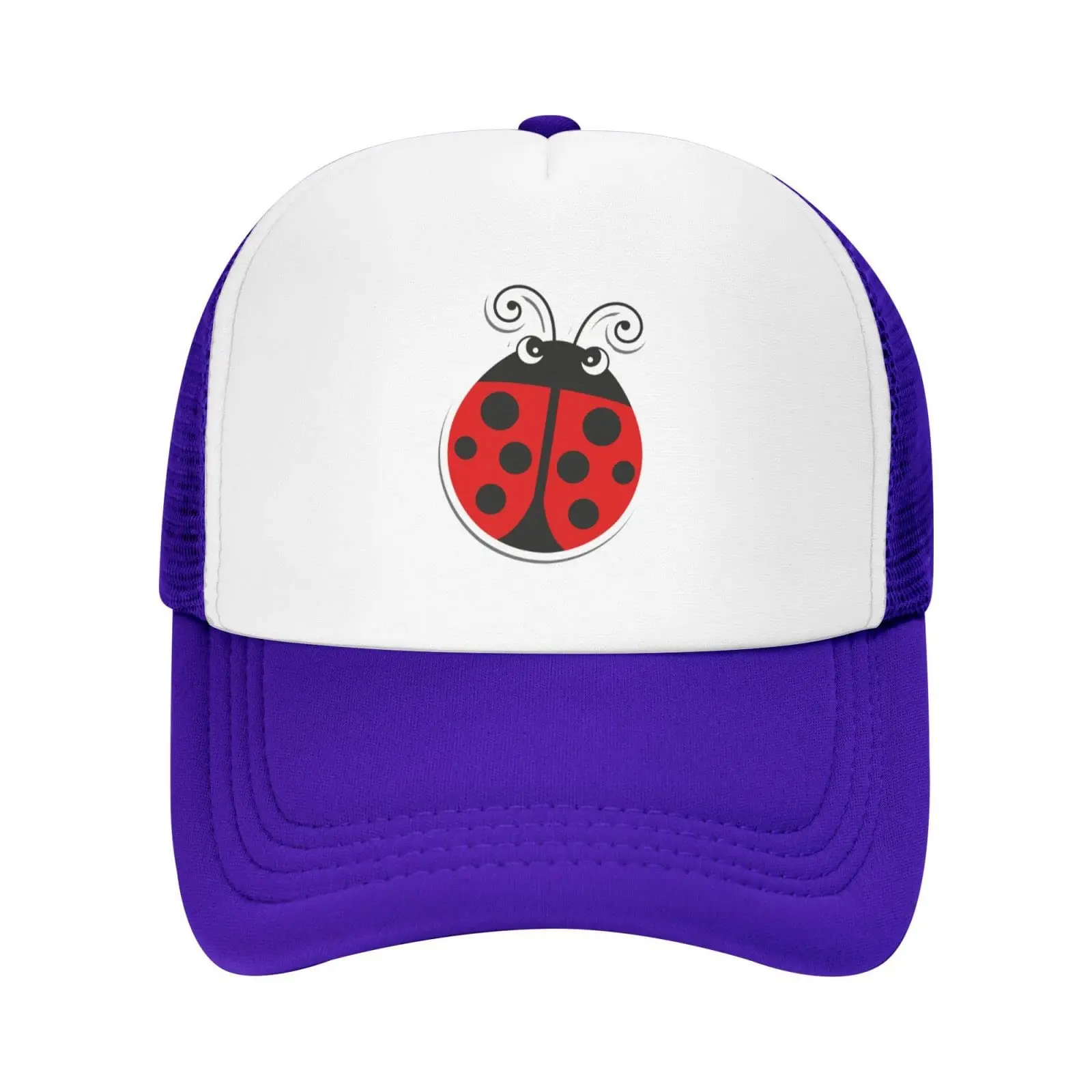 

Mesh Dad Hat Adjustable Washed Ladybug Purple Baseball Dad Cap Funny Ball Trucker Cap Unisex Hat Outdoor Sports Running Hat