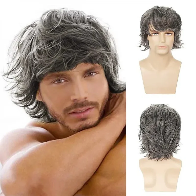 

European and American Style Men's Wig Full Head Short Hair Synthetic Hair Wig