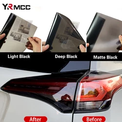 Car Headlight Tint Vinyl Warp Fog Light Taillight Waterproof Car Stickers Fog Light Taillight Smoke Black Tailing Lamp Stickers