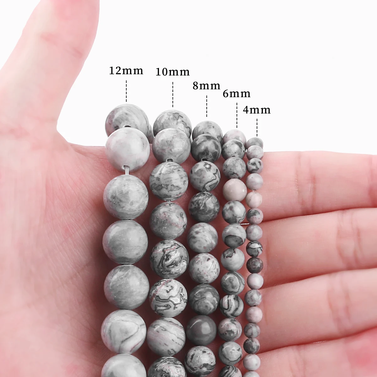 AA + خريطة الطبيعية جاسبر حجر الخرز الجولة فضفاض خزر عازل لصنع المجوهرات قلادة سوار DIY بها بنفسك اكسسوارات 4 6 8 10 12 مللي متر