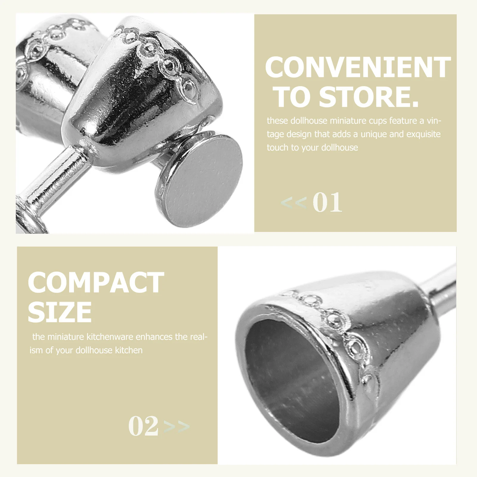 Juego de 8 Copas de Vino Pequeñas Vintage, Mini Copas de Cáliz Retro, Accesorios de Cocina para Casa de Muñecas, Juego de Fiesta, Copa de Cáliz Vintage