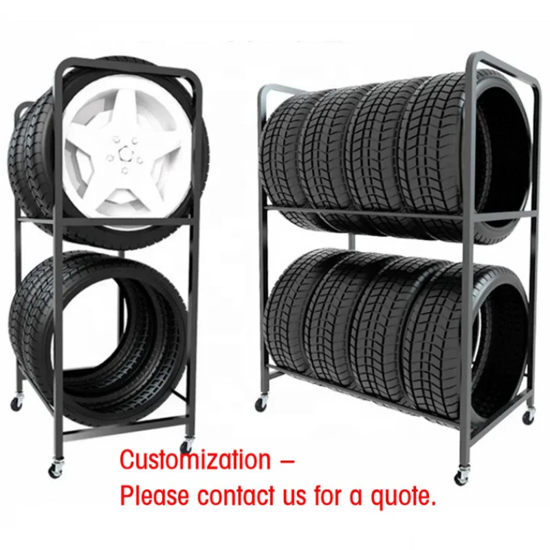 custom.Commercial Custom Auto Parts Repair Shop Car Tire Tyre Large Capacity Storage Metal Display Rack Stand Shelf