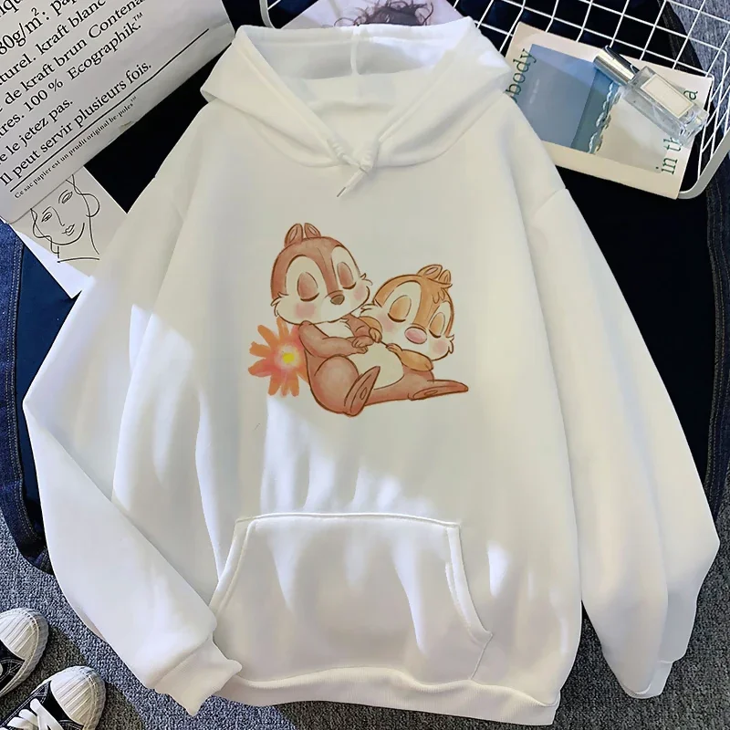 

Kawaii Chip N Dale Hoodie Funny Cartoon Cute Anime Hoodies Women Casual Korean Harajuku Sweatshirt Graphic Hoody Female