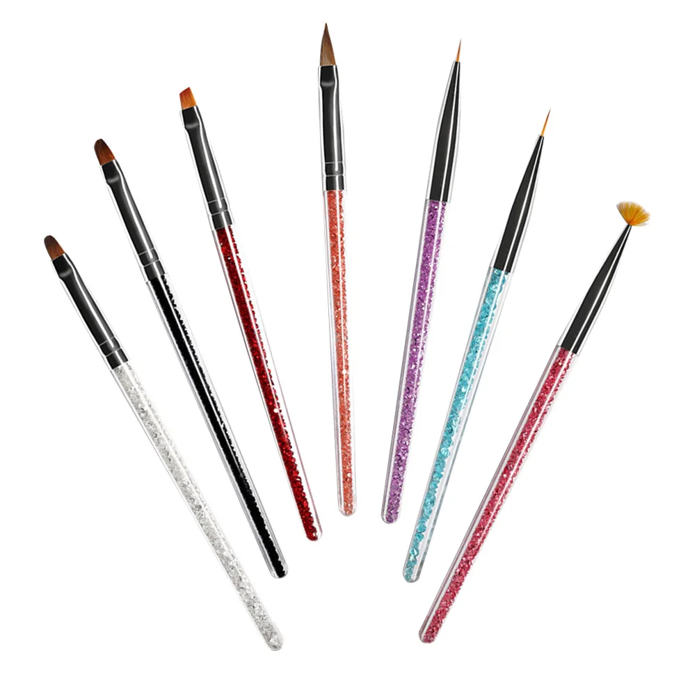 1Set Nail Art Pen Brush Set Professional Drill Handle Nail Painting Tools Fine Liner Kit for Home and Salon Use