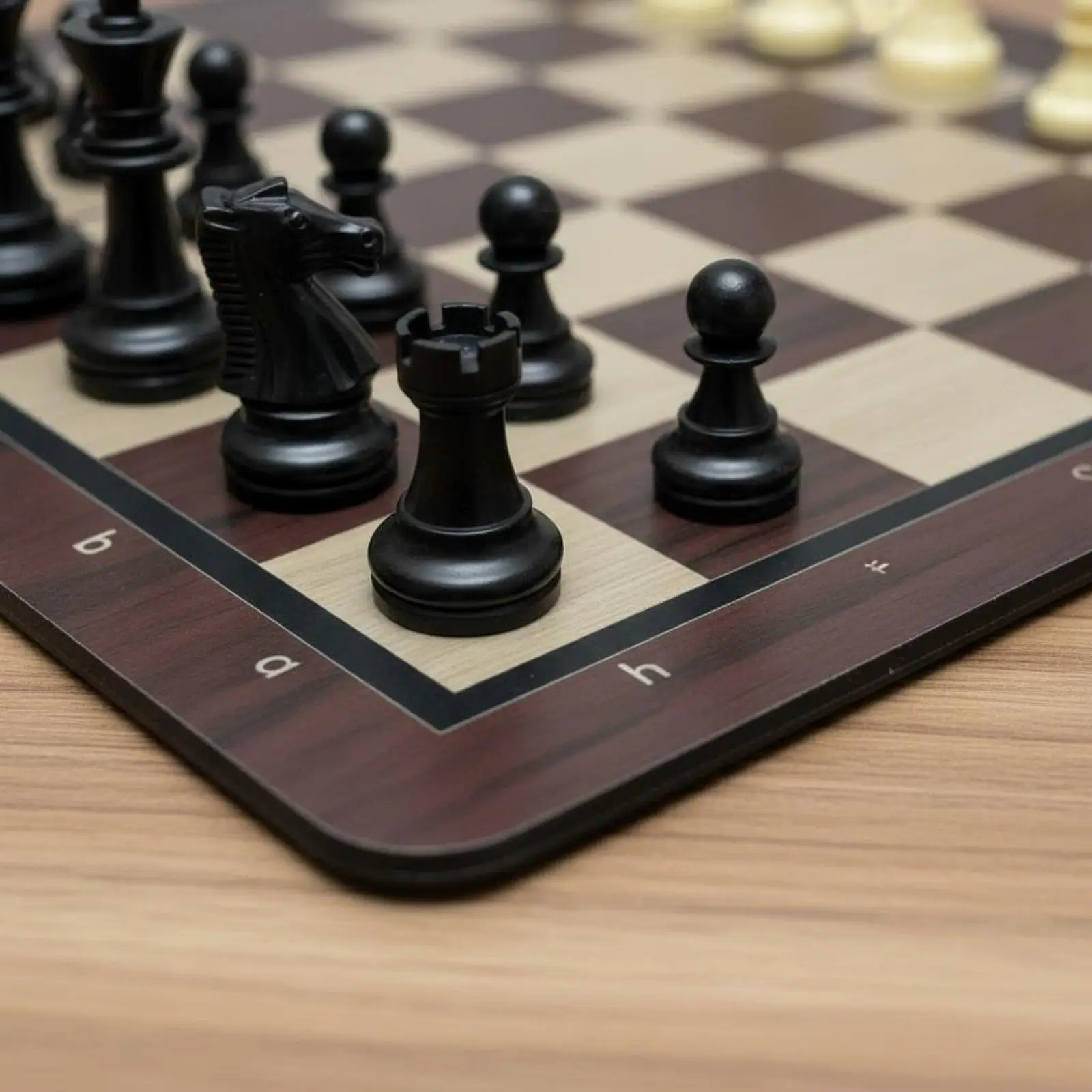 Lightweight Chess Board Foldable Rubber Mat Portable Professional Chess Set for Students Home School Picnics