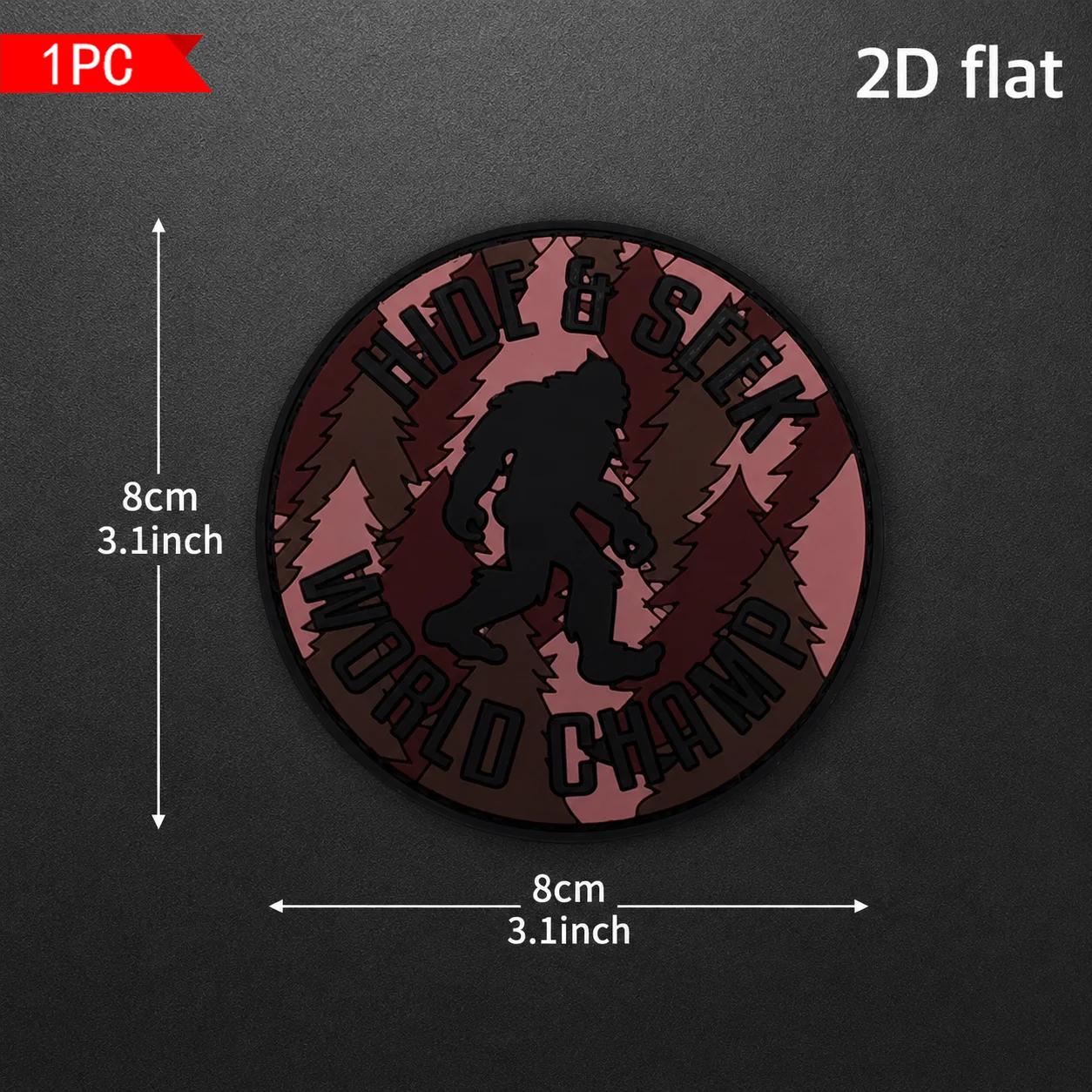 1Pc/2Pcs/3Pcs Optional Round Forest Dweller Image Pvc Armband Glow-In-The-Dark Outdoor Style Pattern Patch Badge Applique Clothing Bag Decoration Label with Fleece Backing