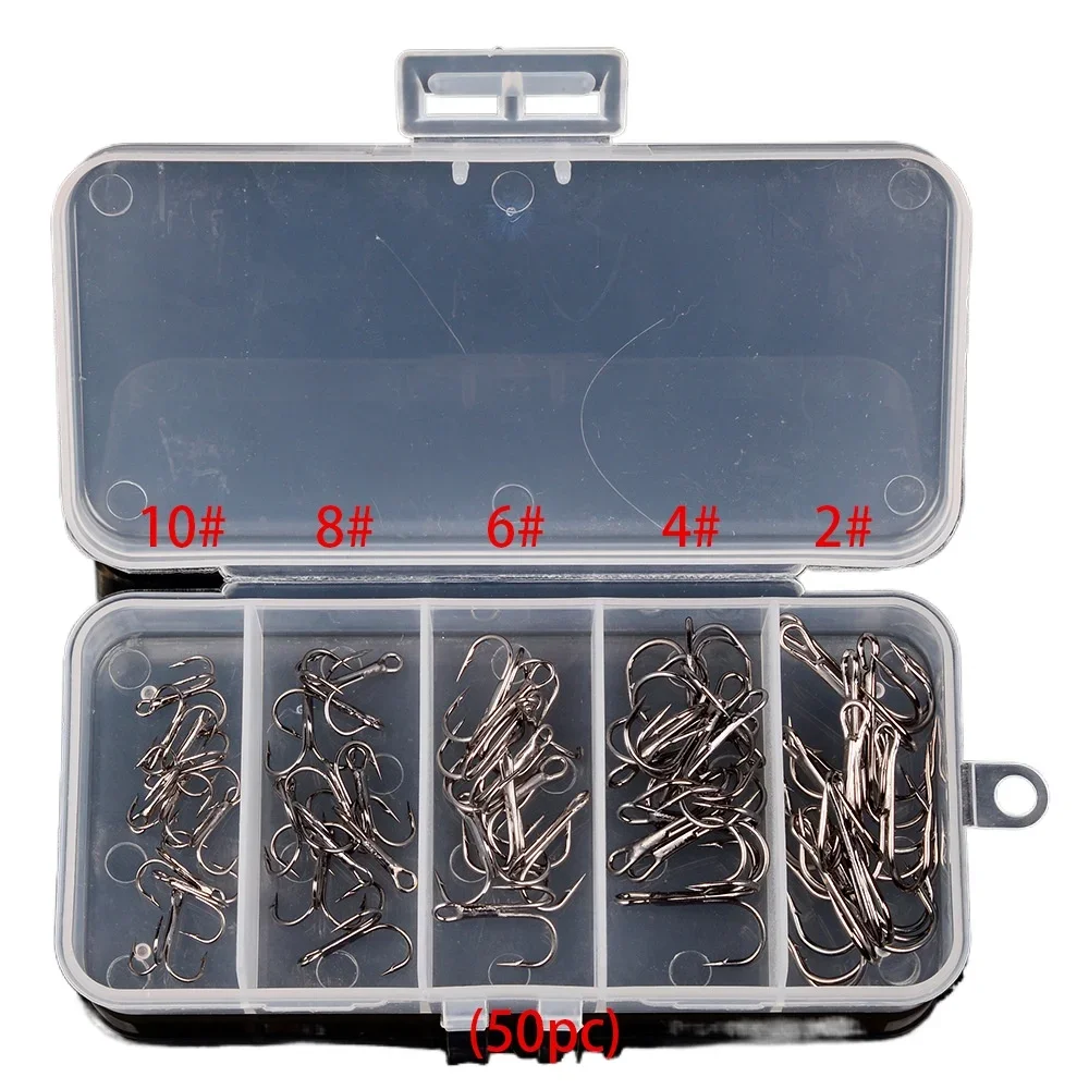 

50Pcs 2-10# Fishing Hooks Set Carbon Steel Single Circle Fishing Hook Fly Fishing Jip Barbed Carp Hooks Sea Tackle Accessories